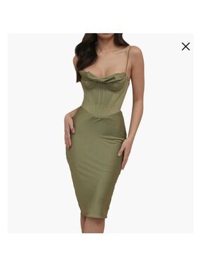 House of CB Myrna Satin Corset Dress